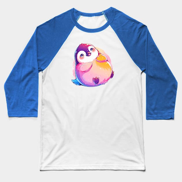 Happy baby penguin with vivid colors Baseball T-Shirt by etherElric